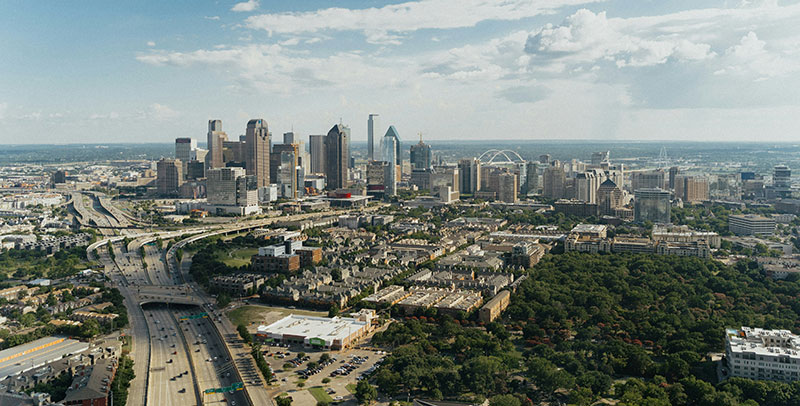 Aerial View of Downtown Dallas, TX